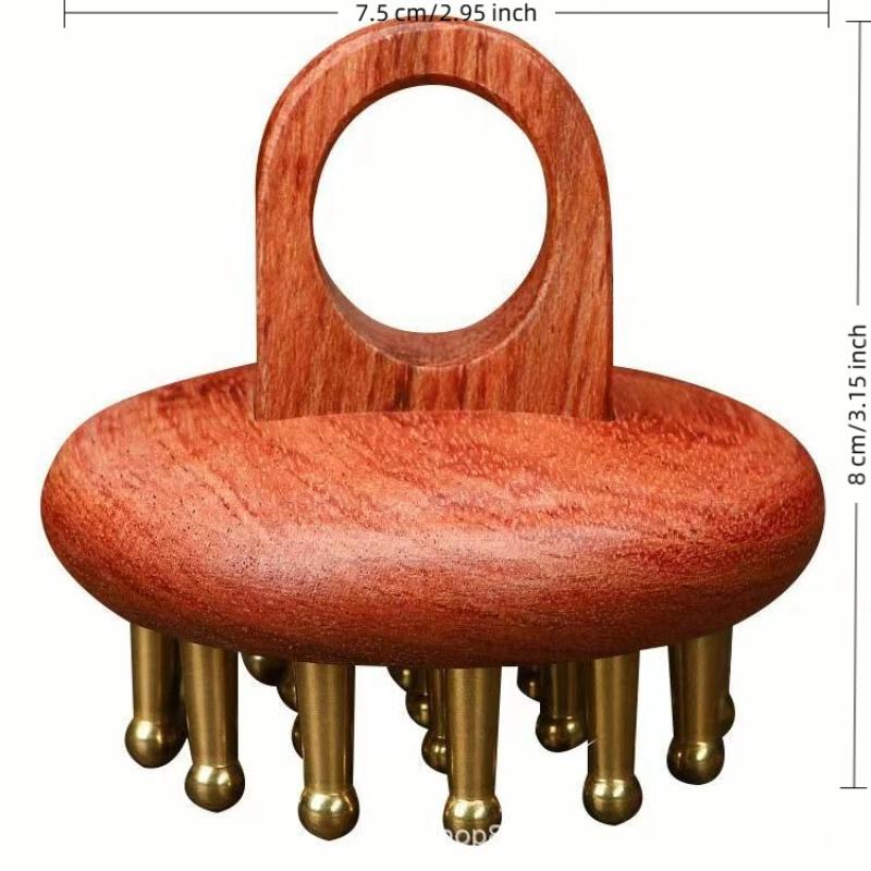Comb Fine Tooth - Cabeça meridianos massagem pente cobre sândalo