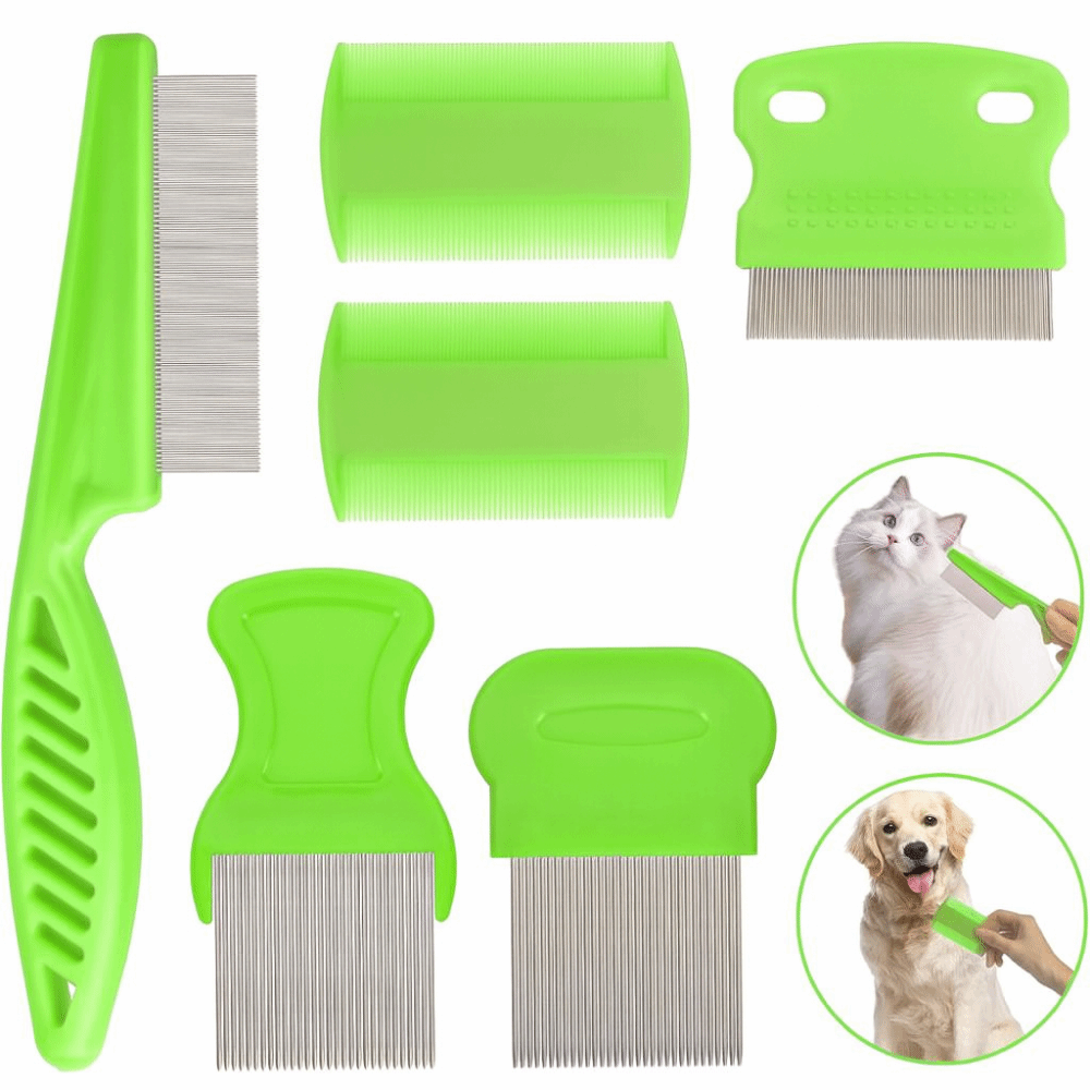 Comb Fine Tooth - Conjunto de 6 pentes para pulgas