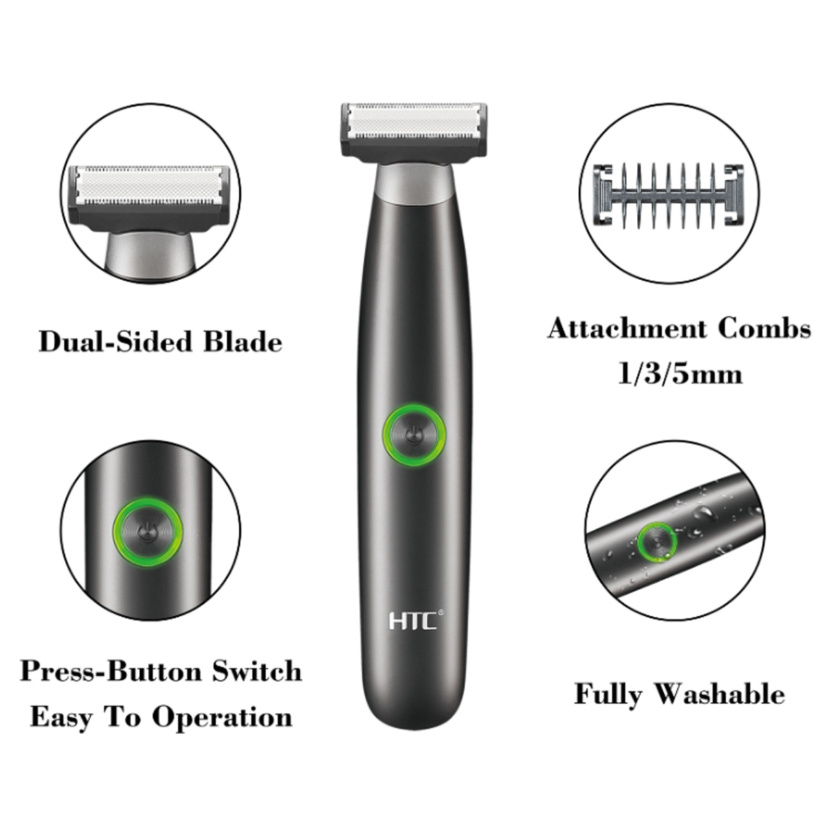 Htc masculino elétrico virilha - Men'S Grooming Hair And Body Wash avaliação e preço